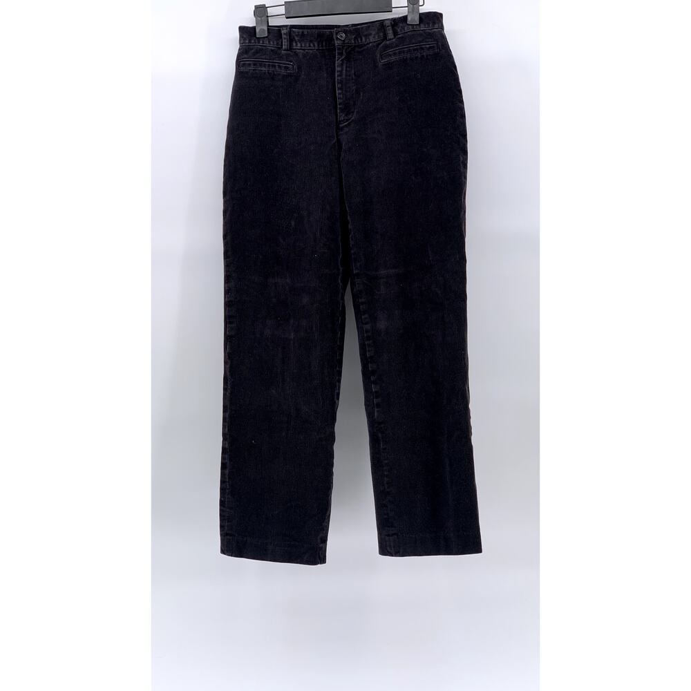 RAFAELLA Women's Black Straight-Leg Regular-Fit Corduroy Pant SZ 6